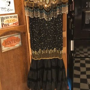Sequin & beads evening dress